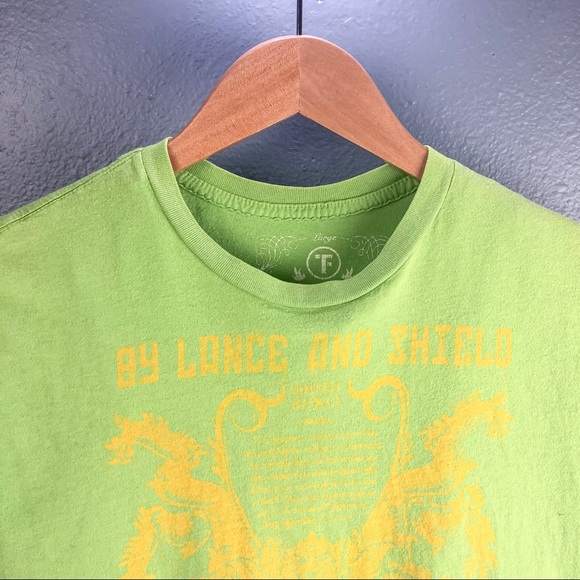 Lance and Shield T Shirt by TankFarm lime green - Picture 2 of 3